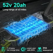 GOKEEP Electric Scooter for Adult, 1500W Peak Motor, 52V 20AH Battery, 11” Anti-Slip Off-Road Tires, Max 43mile, Foldable Escooter with NFC Smart Unlock&Turn Signals, Green