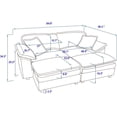 thumbnail image 2 of Loveseat Sofa Sectional Sofa with Ottoman,Modern Sleeper Couch with Pillows, Corduroy Comfy Upholstered Deep Seat Modular Sofa for Living Room, Apartment,Office,Orange, 2 of 9