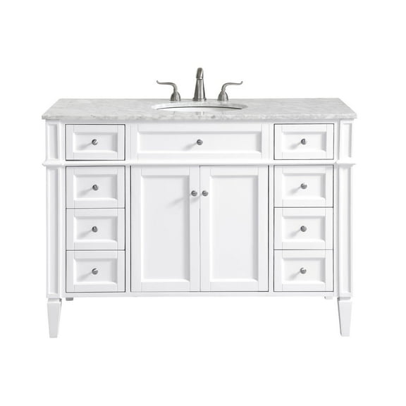 Elegant Decor Park Avenue 48" Wood Single Bathroom Vanity in White