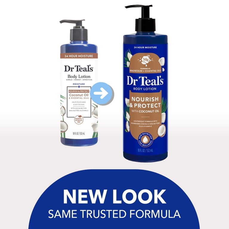Dr Teal's Body Lotion, 18 fl oz, Coconut Oil with Shea Butter
