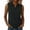 Black, variant on Women's Summer Athletic Tank Tops Sleeveless V Neck Collared Cotton Blend Stretchy Lightweight For Running Workout
