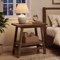thumbnail image 4 of Finmind Solid Wood End Table, 2-Tier Narrow Side Table with a-Frame for Small Spaces, Farmhouse Rustic Style, Living Room or Bedroom, 4 of 11