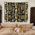 thumbnail image 2 of Decorative Boho Ethnic Large Tapestry Egyptian Hieroglyphs Geometric Shapes Columbian Minoran Tapestry Aesthetic - Moss Bassrelief Dorm Tapestry for House Bedroom Home Dorm College - 51x59in, 2 of 6