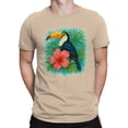 thumbnail image 2 of Tropical Toucan and Hibiscus Art Men's T-shirt, 2 of 3