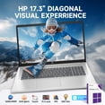 thumbnail image 3 of HP 17 Touchscreen Laptop, Intel Ultra 7 255U, 17.3 Inch HD+ Anti-Glare 250 nit Display, 32GB DDR5, 1TB SSD, Copilot AI, Backlit KB, Fingerprint, Windows 11 Pro, 3 of 9