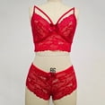 thumbnail image 6 of Elainilye Fashion Womens Lingerie Set Plus Size Lingerie Corset Lace Floral Bralette Bra with Thong Two Piece Underwear,Red, 6 of 7
