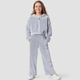 thumbnail image 2 of Zshosam Toddler Girls Winter Clothing Sets Toddler Baby Girl Clothes Hoodie Sweatshirts Print Pants 2 Piece Outfits Cute Fall Winter Clothing Set Size 13T 14T,(Light Gray 13-14 Years), 2 of 5