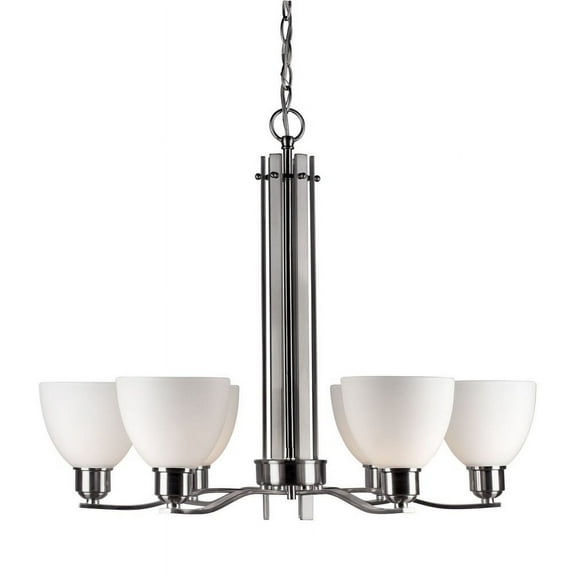 2644-06-55-Forte Lighting-Ade - 6 Light Chandelier-23.5 Inches Tall and 28 Inches Wide-Brushed Nickel Finish    -Traditional Installation