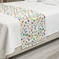 thumbnail image 2 of Funny Cartoon Bed Runner, Various Colors and Shapes of Dinosaur Motifs Doodle Animal Drawings, Decorative Accent Bedding Scarf for Hotels Homes and Guestrooms, King, Multicolor, by Ambesonne, 2 of 2