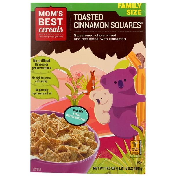 Mom'S Best Cereals Toasted Cinnamon Squares, 17.5 Oz.