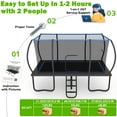 thumbnail image 5 of Jump Into Fun Rectangle Trampoline 8x14FT, 2000LBS Weight Capacity Heavy Duty Outdoor Large Gymnastics Trampolines for Kids and Adults with Enclosure Net, 5 of 9