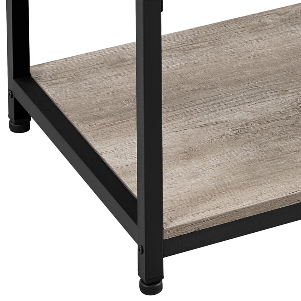 Alden Design Industrial Coffee Table with Storage Shelf for Living Room, Rustic Gray