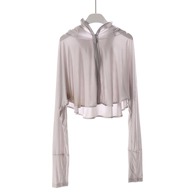 Camisa de protección solar Hugo Ropa de mujer Outwear Pullover con capucha Gris