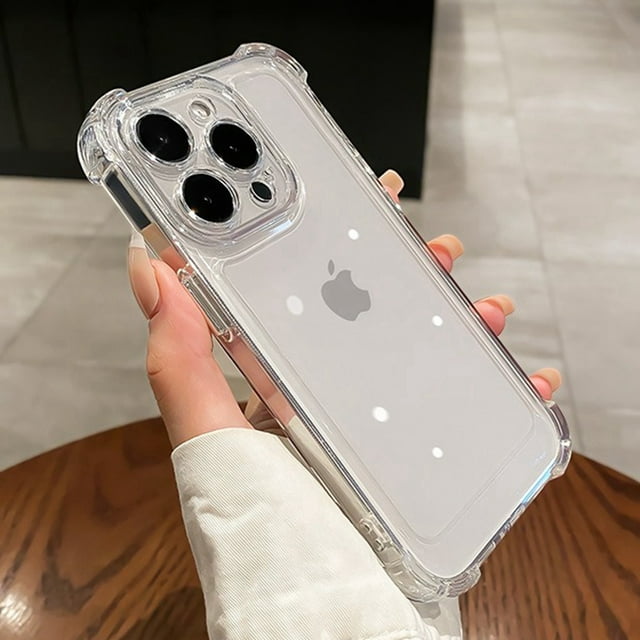 Luxury Clear Shockproof Phone Case For iPhone 11 12 13 14 15 Pro Max Plus Transparent Bumper Cases Cover Clear For iPhone 13