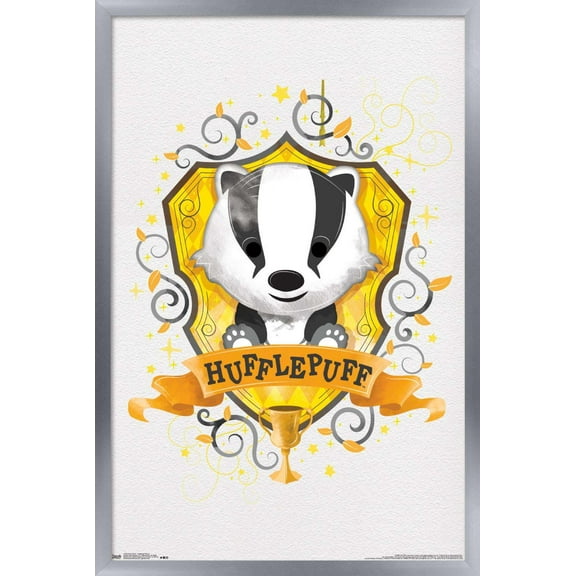 The Wizarding World: Harry Potter - Hufflepuff Charm Wall Poster, 14.725" x 22.375", Framed