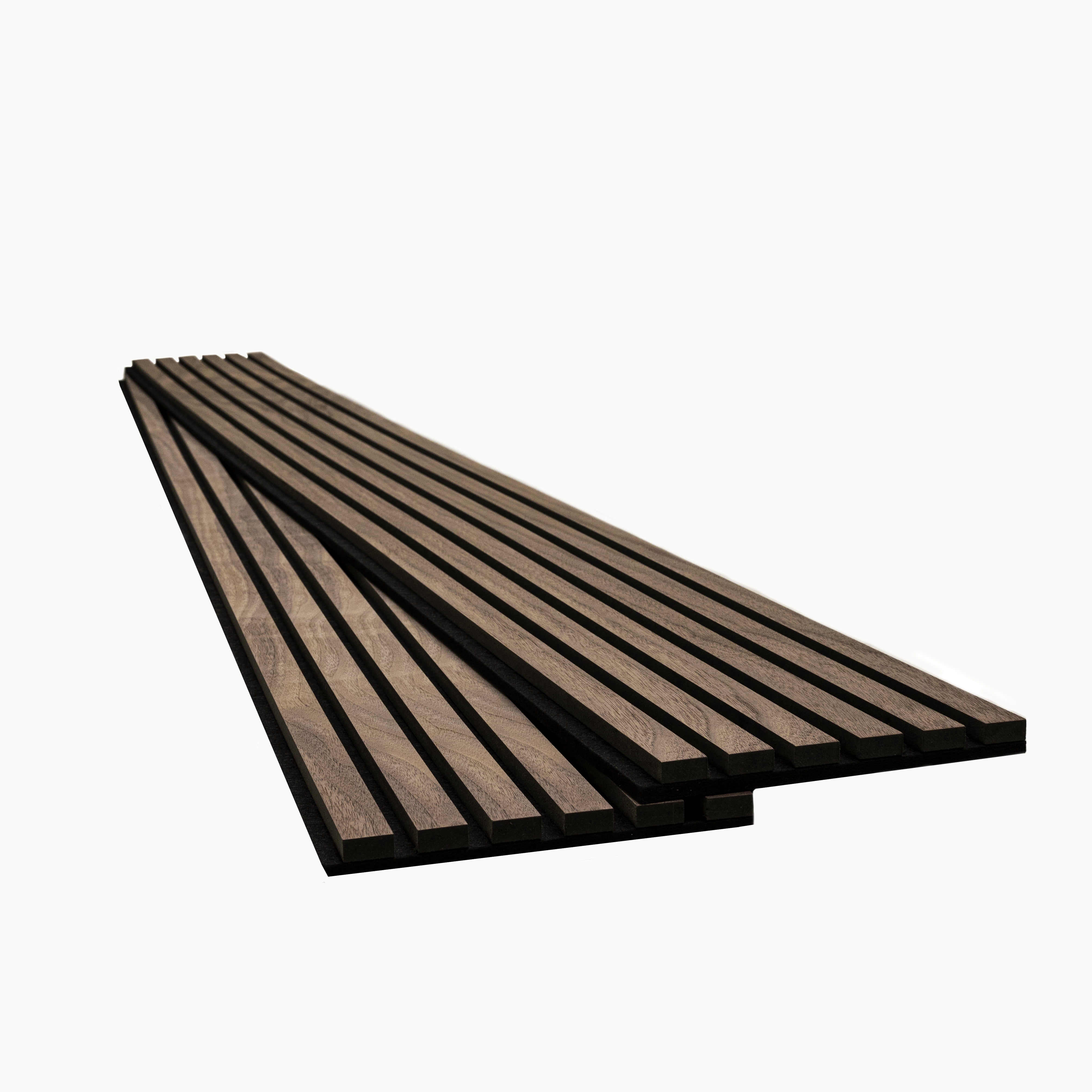 MSI 94.5" x 9.5" 3D Tawny Fluted Wood Slat Acoustic Sound Absorbing Wall Paneling (Set of 4)
