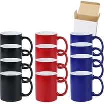 15oz Color Changeable Sublimation Mug 3 Assorted Colors of Black, Blue, and Red, Packed in White Box, Case of 24