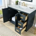 thumbnail image 3 of Gazsi 42" Wood Vanity in Charcoal Blue with Composite Stone Top without Mirror, 3 of 14