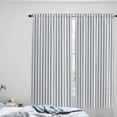 thumbnail image 4 of Navy Blue Striped Window Curtains 84 Inch Length, Farmhouse Blue Stripes Rod Pocket Kitchen Window Treatments Drapes for Bedroom, Cafe, Living Room, 2 Panels, 52 W x 84 L, 4 of 5