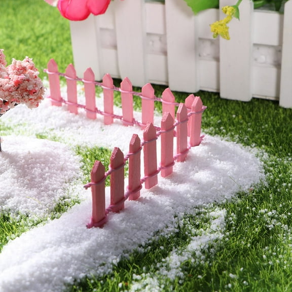 Raindrops  10 Pcs Small Fence with Micro Landscape Border Decorations Fences Pink