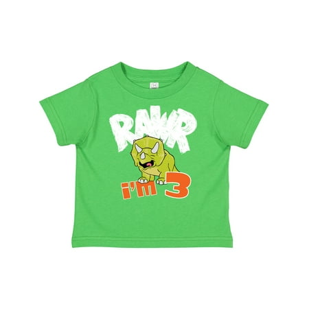 

Inktastic RAWR I m 3! Baby Triceratops Gift Toddler Boy or Toddler Girl T-Shirt