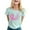Mint Green, variant on GDREDA Womens Printed Short Sleeve O Neck T Shirt Top Blouse Tech Stretch