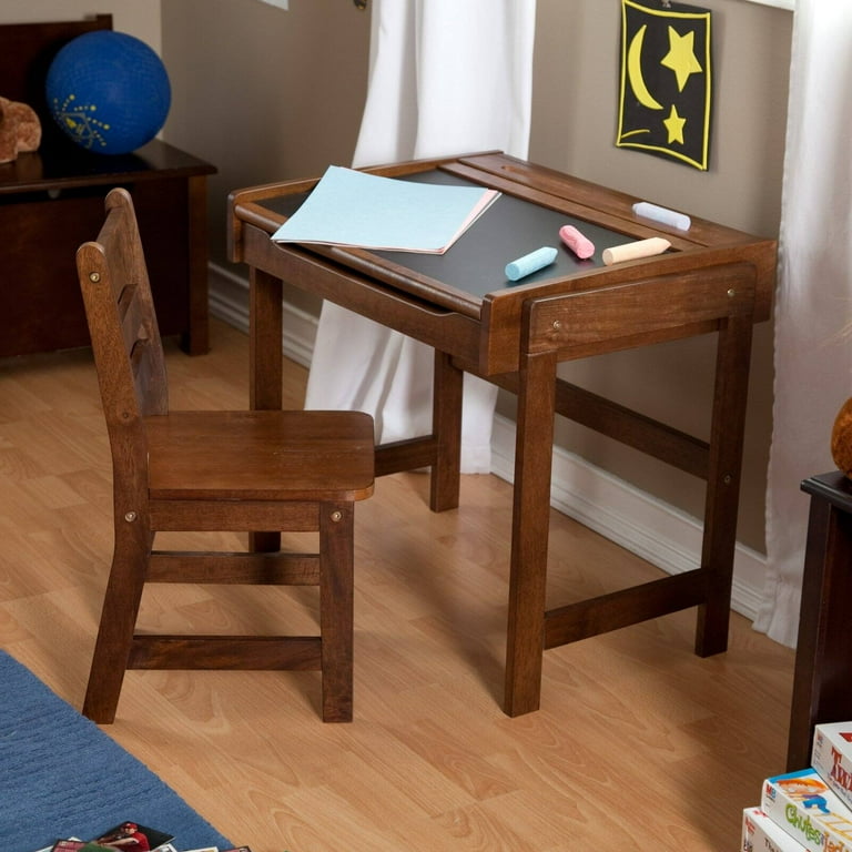 Shininglove Kids Desk, Wooden Study Desk and Chair Set for