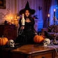 thumbnail image 2 of Clearance! Ghost Shaped Halloween Candle Holder, Halloween Black Holders with Spooky Taper Candle, for Indoor Holiday Party and Home Decor, 2 of 6
