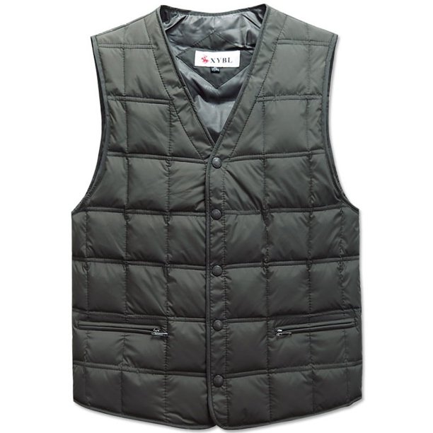 Chaleco sin mangas para hombres de mediana edad y mayores, ropa de invierno con cuello en V, chaleco de plumas cálido para hombres de mediana edad, atuendo de papá