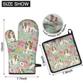 thumbnail image 6 of Basset Hound and Pioneer Flower Kitchen Oven Mitt and Pot Holder Sets 2 Pcs for Baking, Cooking and Grilling, Heat Resistant Up To 392 °F, 6 of 7