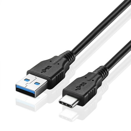 USB Type C to Type A Cable, USB-C to USB-A Cable Adapter Connector Plug Wire Cord, Super Speed USB 3.0 Male to Male Sync & Charge Cable - Black (6FT)