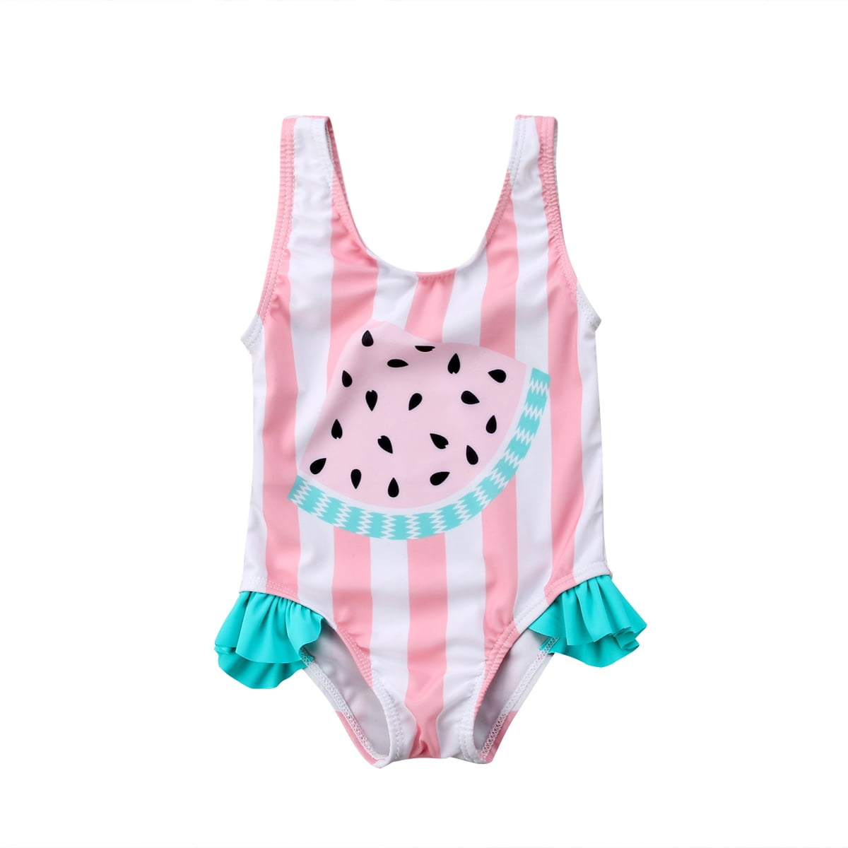 eKooBee Newborn Infant Baby Girls Swimwear One Piece Stripe Swimsuits Tutu