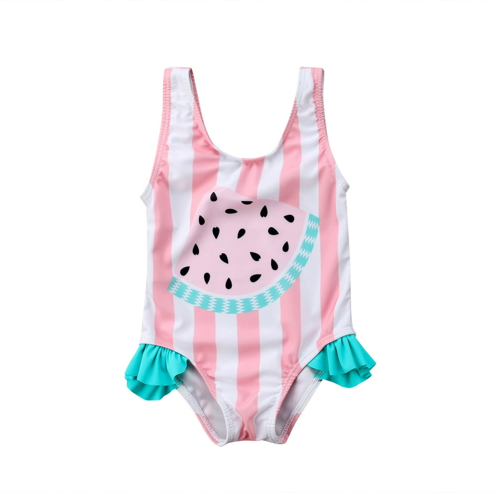 Gaono Newborn Baby Girl Floral Watermelon Swimsuit Striped Bathing