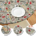 thumbnail image 4 of Gray Christmas Icon Pattern Round Fitted Tablecloth with Elastic Edge,Dining Table Cover Waterproof,Outdoor Round Tablecloth for Camping,Dining,Indoor and Outdoor, 4 of 7