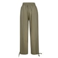 thumbnail image 5 of Jamsmile Women Pants Baggy Summer High Waisted Wide Leg Drawstrings Cargo Pants With Pockets Elastic Waist Loose Trousers, 5 of 8