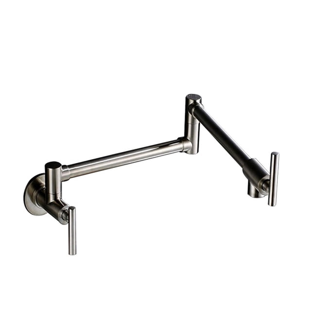 Pot Filler Double Joint Spout Folding Stretchable Swing Arm Wall Brass Kitchen Faucet Single Hole Two Handle Kitchen Sink Faucet ,bar Laundry RV Farmhouse