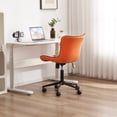 thumbnail image 5 of YOUNIKE Modern Office Chair with Wheels Adjustable Ergonomic Desk Task Chair in Mid-Back Orange PU Design, 5 of 9