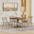 thumbnail image 2 of GDF Studio Alachua Farmhouse Fabric Upholstered Wood Expandable 5 Piece Dining Set, Natural Brown, Light Ash, and Gray, 2 of 11