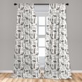 thumbnail image 5 of Ambesonne Northwoods Curtains, Wild Nature Theme, Pair of 28"x63", Taupe and White, 5 of 5