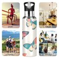 thumbnail image 7 of Yayeee 20oz Insulated Water Bottle Double Wall Stainless Steel with Flip Straw Lid, Colorful Butterflies, 7 of 7