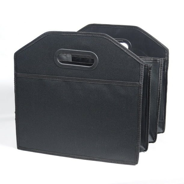 Pisexur Accesorios para coches, Electrónica para cochesOrganizador de maletero de coche, plegable, con asas reforzadas (negro)