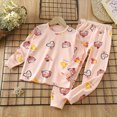 thumbnail image 2 of NOLDARES Newborn Infant Toddler Baby Boy Clothes 2-Piece Cotton Graphic Print Long Sleeve Sweatshirt Tops Elastic Joggers Pants Outfits Clothing(Pink,12-18 M), 2 of 4