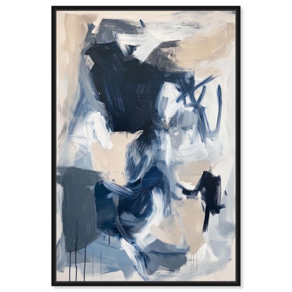 Windswept Blue II Canvas Blue Abstract Art by Art Remedy, Black Frame, 10" x 15"