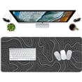 thumbnail image 5 of Black Topographic Mouse Pad,Gaming Desk Pad with Stitched Edges Non-Slip Rubber Base Extended XL Mousepad Big Desk Mat for Office Home Work(31.5x11.8 Inch), 5 of 5
