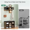 thumbnail image 5 of Entryway Bench with Coat Rack, 4 in 1 Hall Tree with Shoe Rack, Shoe Bench with 5 Hooks Storage Shelf for Entryway, Hallway, 5 of 9