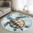 thumbnail image 2 of Area Rug 36in, Sea Turtle Ocean Starfish Seaweed Floor Carpet Living Room Rug, Underwater World Marine Life Non-Slip Welcome Mat Indoor Rugs for Bedroom Dining Room, 2 of 9