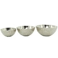 thumbnail image 6 of DecMode Modern Aluminum Round Shaped with Faceted Surface Decorative Bowl with Silver Glossy Interior Finish, Set of 3 14", 12", 10", 6 of 7
