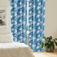 thumbnail image 2 of Ambesonne Flower Window Curtains, Blue Color Palette Roses, Each 28" W x 63" L, Sky Blue Blue, 2 of 4