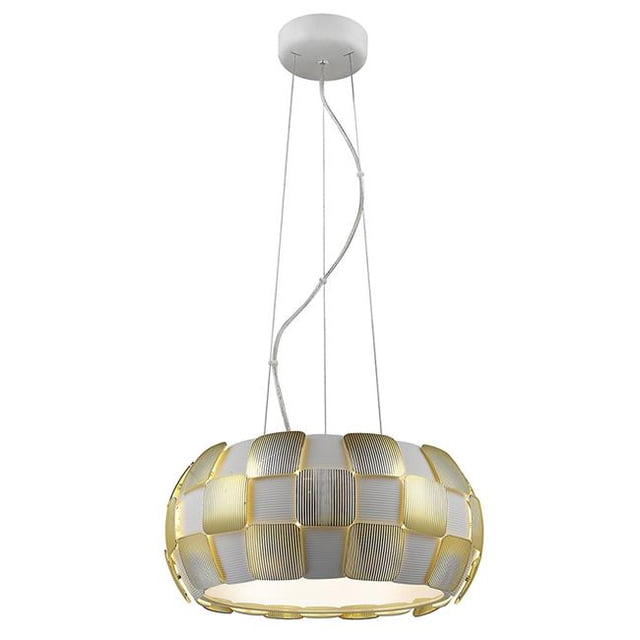 Access Lighting 50906-WH-GLD Layers Five Light Pendant - White Shade, Gold