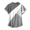 thumbnail image 4 of WREESH Women's Summer 2025 Button Down Shirts Regular Casual Short Sleeve Graphic Printed Blouses for a Stylish Wardrobe Gray, 4 of 5